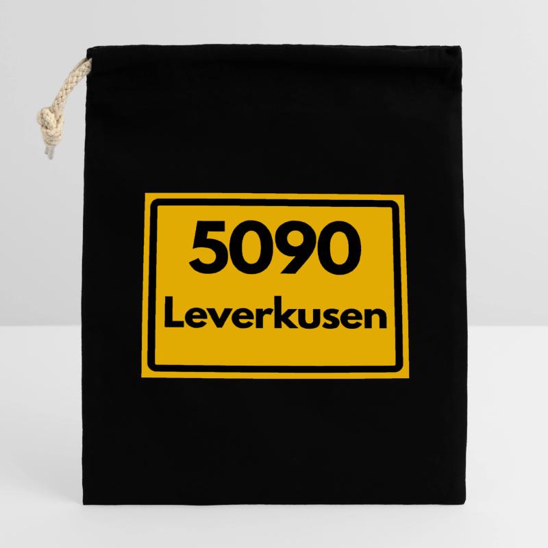 OLD POSTCODE POSTCODE RETRO 5090 LEVERKUSEN Closable cotton gift bag (14x20cm)