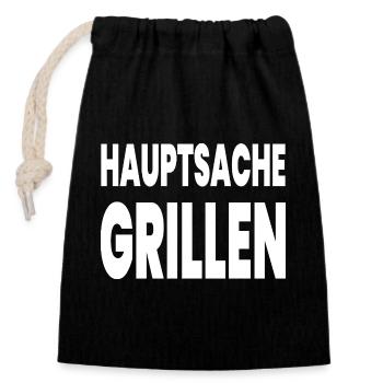 Griller - Sac cadeau en coton avec cordon (14 x 20 cm) - noir - Devant