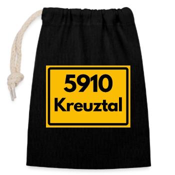 ALTE POSTLEITZAHL PLZ RETRO 5910 KREUZTAL - Verschließbarer Geschenkbeutel aus Baumwolle (14x20cm) - Schwarz - Vorne