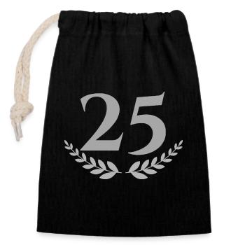 25 - Closable cotton gift bag (14x20cm) - black - Front