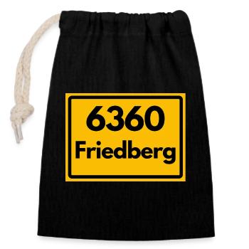 ANCIEN CODE POSTAL RÉTRO 6360 FRIEDBERG HEIMAT - Sac cadeau en coton avec cordon (14 x 20 cm) - noir - Devant