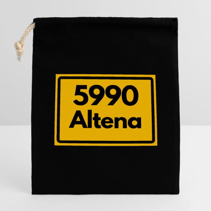 OLD POSTCODE POSTCODE RETRO 5990 ALTENA HEIMAT Closable cotton gift bag (14x20cm)
