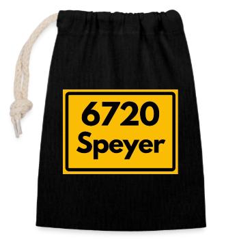 ALTE POSTLEITZAHL PLZ RETRO 6720 SPEYER HEIMAT - Verschließbarer Geschenkbeutel aus Baumwolle (14x20cm) - Schwarz - Vorne