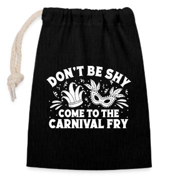 Circus Graphic Come To The Carnival Fry Circus - Closable cotton gift bag (14x20cm) - black - Front