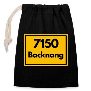 OLD POSTCODE POSTCODE RETRO 7150 BACKNANG HEIMAT - Closable cotton gift bag (14x20cm) - black - Front