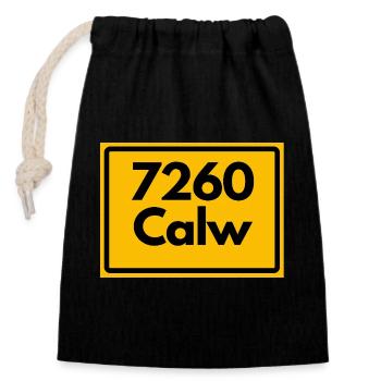 OLD POSTCODE POSTCODE RETRO 7260 CALW HEIMATSTOLZ - Closable cotton gift bag (14x20cm) - black - Front
