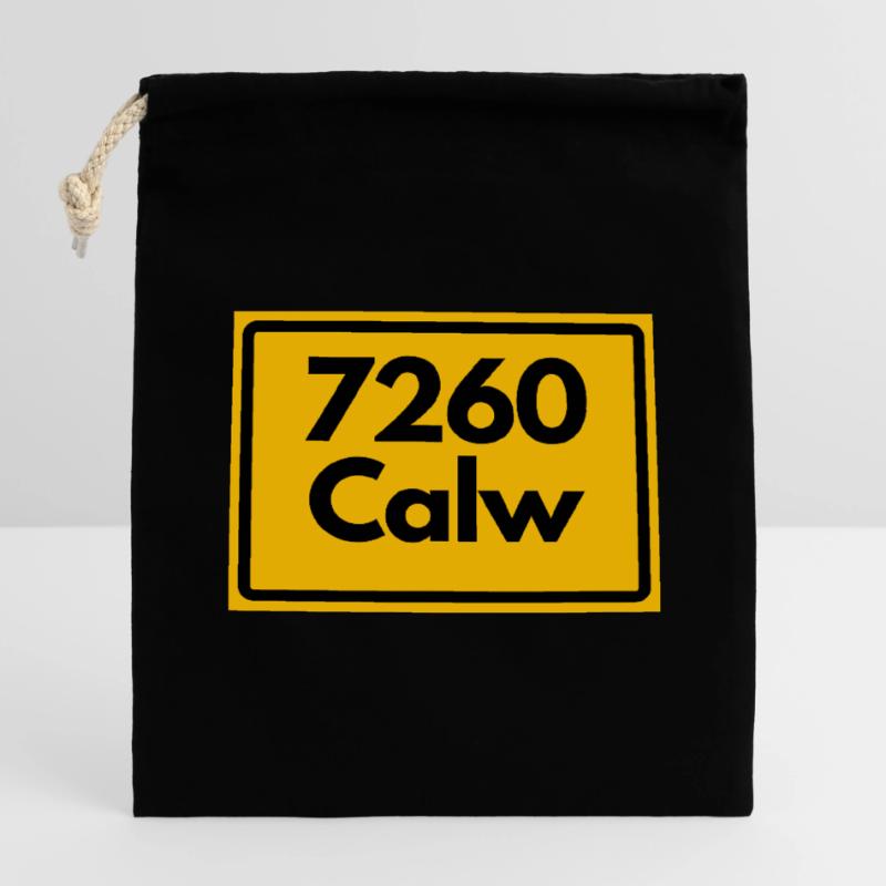 OLD POSTCODE POSTCODE RETRO 7260 CALW HEIMATSTOLZ Closable cotton gift bag (14x20cm)
