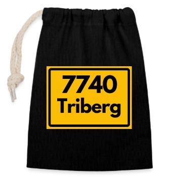 OLD POSTCODE ZIP CODE RETRO 7740 TRIBERG HEIMAT - Closable cotton gift bag (14x20cm) - black - Front