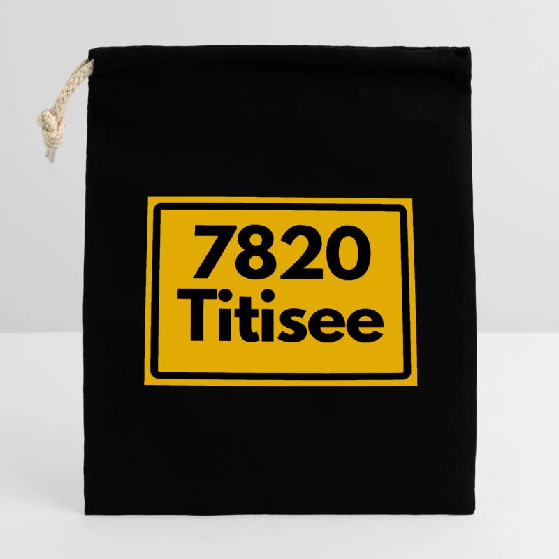 OLD POSTCODE POSTCODE RETRO 7820 TITISEE HEIMAT Closable cotton gift bag (14x20cm)