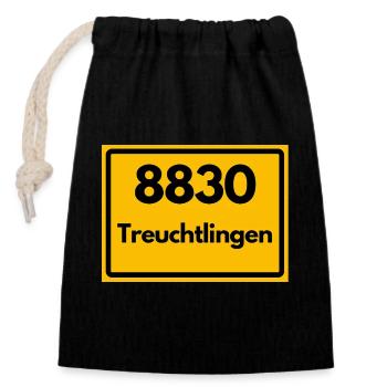 ALTE POSTLEITZAHL PLZ RETRO 8830 TREUCHTLINGEN - Verschließbarer Geschenkbeutel aus Baumwolle (14x20cm) - Schwarz - Vorne