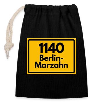 ALTE POSTLEITZAHL PLZ RETRO 1140 BERLIN MARZAHN - Verschließbarer Geschenkbeutel aus Baumwolle (14x20cm) - Schwarz - Vorne