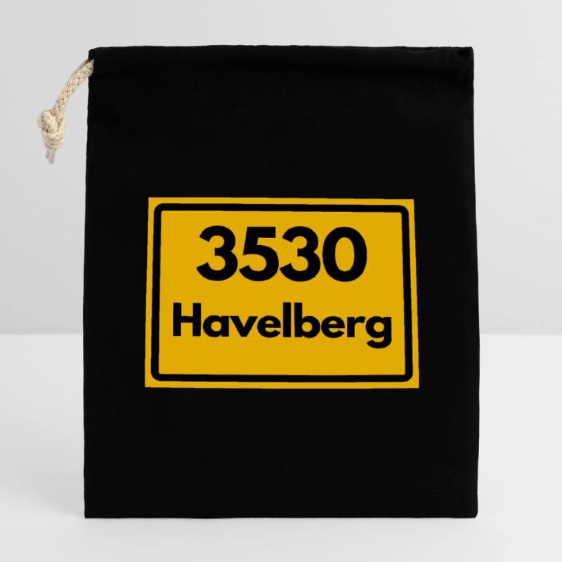 OLD POSTCODE POSTCODE 3530 HAVELBERG HEIMATSTOLZ Closable cotton gift bag (14x20cm)