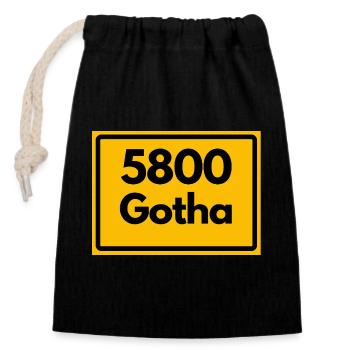ANCIEN CODE POSTAL 5800 GOTHA HEIMATSTOLZ ORIGINAL - Sac cadeau en coton avec cordon (14 x 20 cm) - noir - Devant