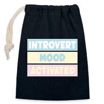 Introvert - Closable cotton gift bag (14x20cm) - navy - Front