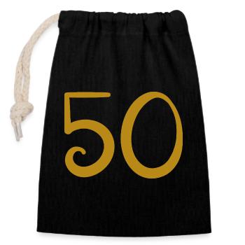 50 - Closable cotton gift bag (14x20cm) - black - Front