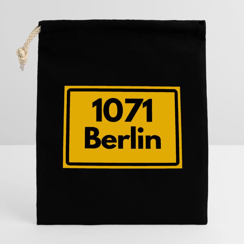 OLD POSTCODE 1071 BERLIN BERLIN OSTALGIE Closable cotton gift bag (14x20cm)