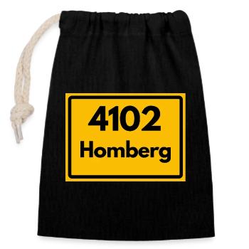 OLD POSTCODE 4102 ZIP 47441 HOMBERG NRW - Closable cotton gift bag (14x20cm) - black - Front
