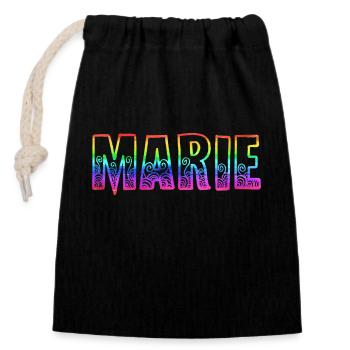 marie rs rainbow - Closable cotton gift bag (14x20cm) - black - Front