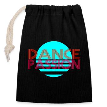 Dance - Sac cadeau en coton avec cordon (14 x 20 cm) - noir - Devant