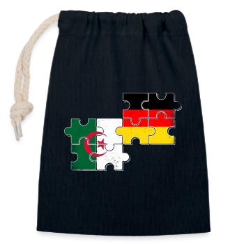 Algeria Germany Flag Algerian German - Closable cotton gift bag (14x20cm) - navy - Front