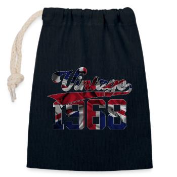 VINTAGE 1968 UK 58. GEBURTSTAG - Verschließbarer Geschenkbeutel aus Baumwolle (14x20cm) - Navy - Vorne