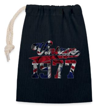 VINTAGE 1977 UK 49TH BIRTHDAY - Closable cotton gift bag (14x20cm) - navy - Front