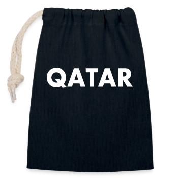 Qatar - Closable cotton gift bag (14x20cm) - navy - Front