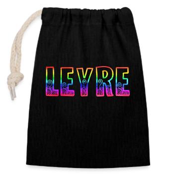 leyre rs regenbogen - Verschließbarer Geschenkbeutel aus Baumwolle (14x20cm) - Schwarz - Vorne