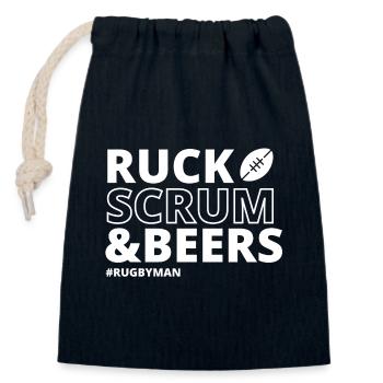 Rugby, Rugby-Sport, Rugby-Humor - Verschließbarer Geschenkbeutel aus Baumwolle (14x20cm) - Navy - Vorne