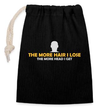 I get more head - Closable cotton gift bag (14x20cm) - black - Front