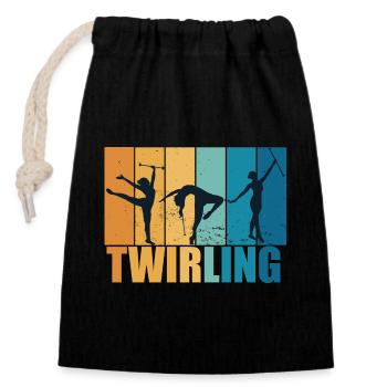Baton Twirling Sport Vintage Geschenk - Verschließbarer Geschenkbeutel aus Baumwolle (14x20cm) - Schwarz - Vorne