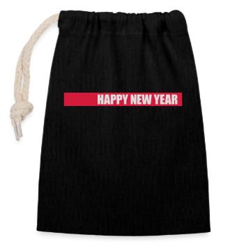 happy new year Zitat - Verschließbarer Geschenkbeutel aus Baumwolle (14x20cm) - Schwarz - Vorne