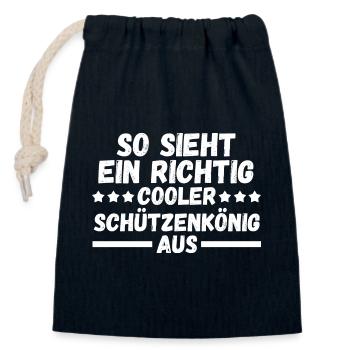 Schützenverein Schützenfest Schützenkönig - Verschließbarer Geschenkbeutel aus Baumwolle (14x20cm) - Navy - Vorne