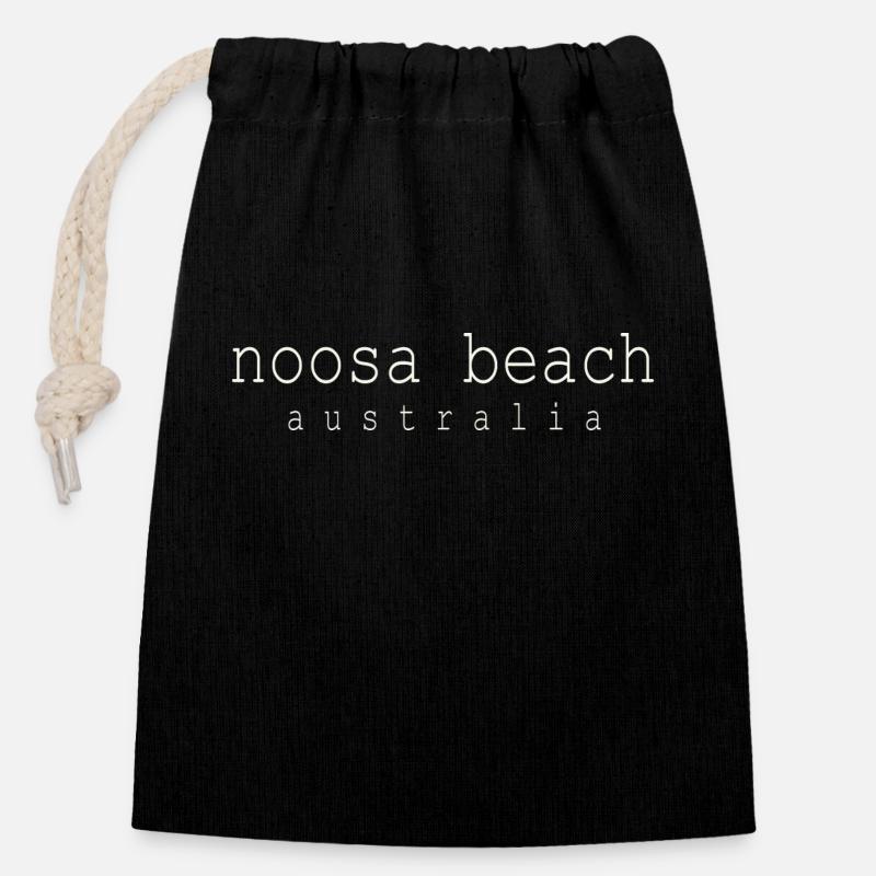 Noosa Beach Australia - Closable cotton gift bag (14x20cm) - black