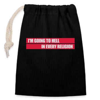 in going to hell - Closable cotton gift bag (14x20cm) - black - Front