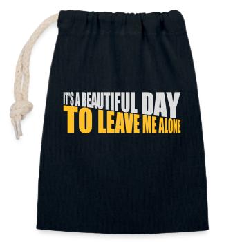 leave me alone day - Verschließbarer Geschenkbeutel aus Baumwolle (14x20cm) - Navy - Vorne