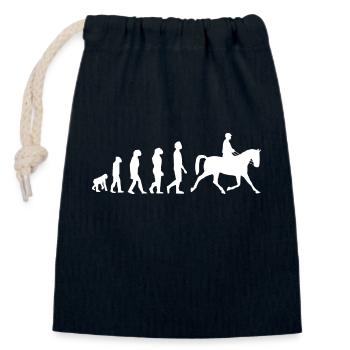 Équitation évolution - Sac cadeau en coton avec cordon (14 x 20 cm) - bleu marine - Devant
