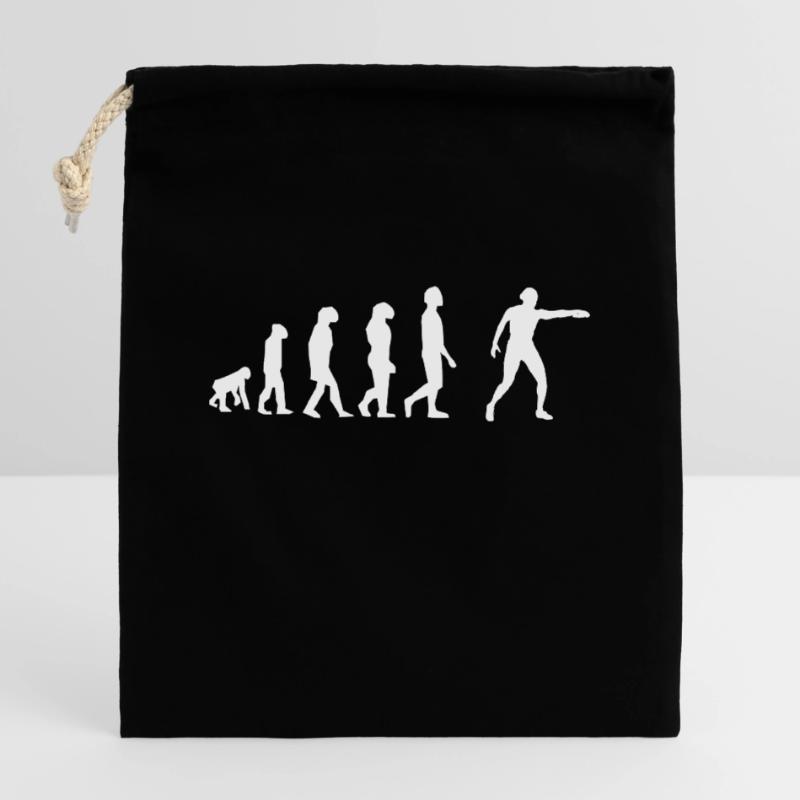 Lancer de disque évolution Sac cadeau en coton avec cordon (14 x 20 cm)