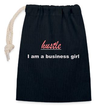 I am a business girl Design - Closable cotton gift bag (14x20cm) - navy - Front