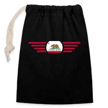 État américain de Californie - Sac cadeau en coton avec cordon (14 x 20 cm) - noir - Devant
