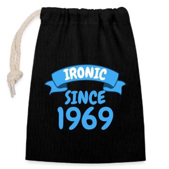 Ironique depuis 1969 Party Gift 54e anniversaire - Sac cadeau en coton avec cordon (14 x 20 cm) - noir - Devant