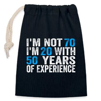 70 ans anniversaire drôle idée anniversaire humour 70 - Sac cadeau en coton avec cordon (14 x 20 cm) - bleu marine - Devant