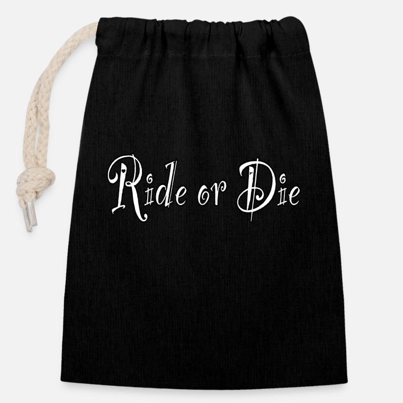 Rouler ou mourir - Sac cadeau en coton avec cordon (14 x 20 cm) - noir