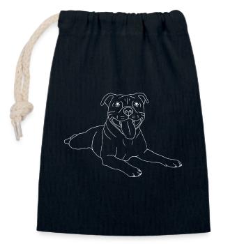American Staffordshire Terrier - Verschließbarer Geschenkbeutel aus Baumwolle (14x20cm) - Navy - Vorne