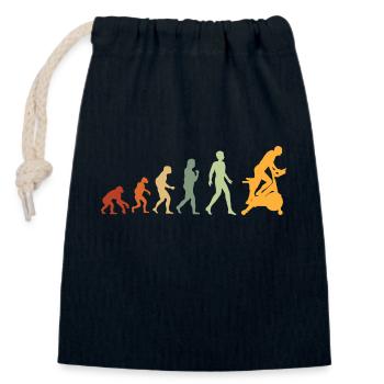 Die Evolution des Bodybuildings Gym Fitness - Verschließbarer Geschenkbeutel aus Baumwolle (14x20cm) - Navy - Vorne