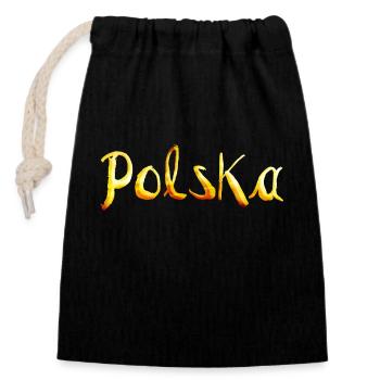 Polska, Polen - Verschließbarer Geschenkbeutel aus Baumwolle (14x20cm) - Schwarz - Vorne
