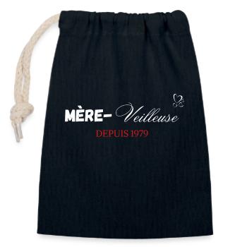 Mère veilleuse depuis 1979 - Sac cadeau en coton avec cordon (14 x 20 cm) - bleu marine - Devant