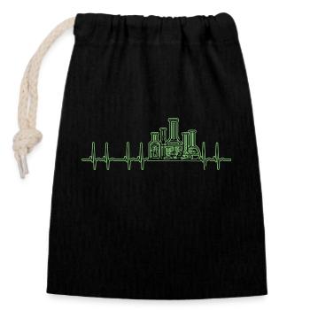 ECG Chemistry Laboratory Technician CTA BTA - Closable cotton gift bag (14x20cm) - black - Front