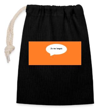 Je me languis - Sac cadeau en coton avec cordon (14 x 20 cm) - noir - Devant