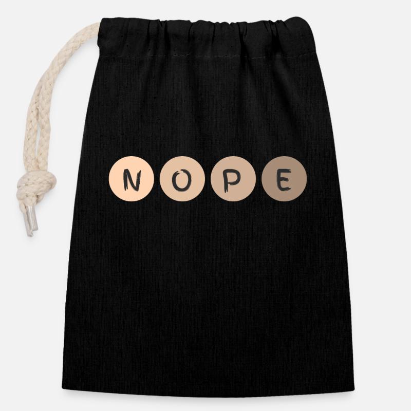 NOPE - Closable cotton gift bag (14x20cm) - black